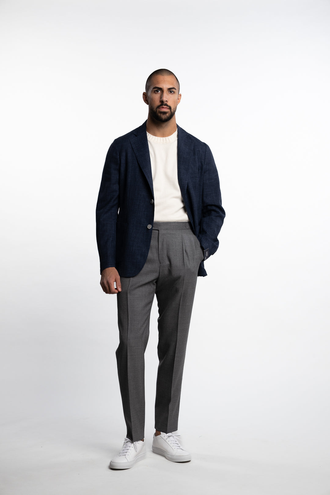 Wool/Silk/Linen Easywear Blazer Navy