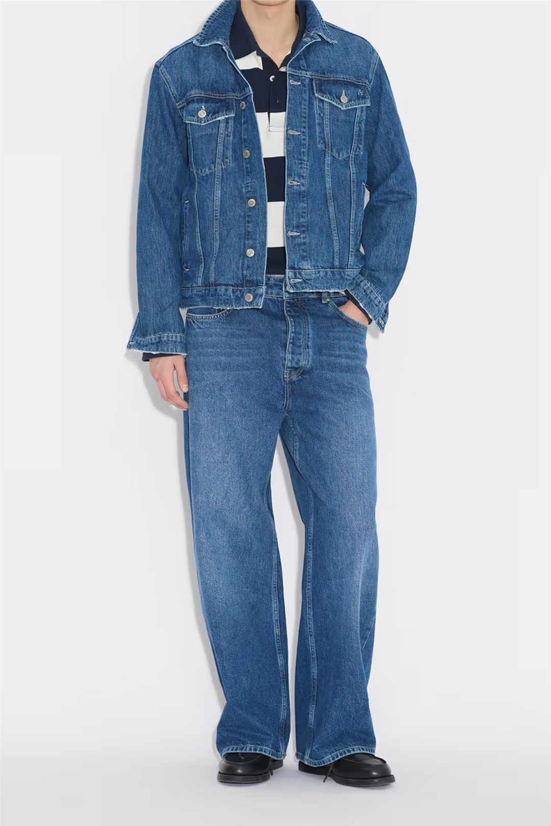 Rugby Polo Navy Stripe