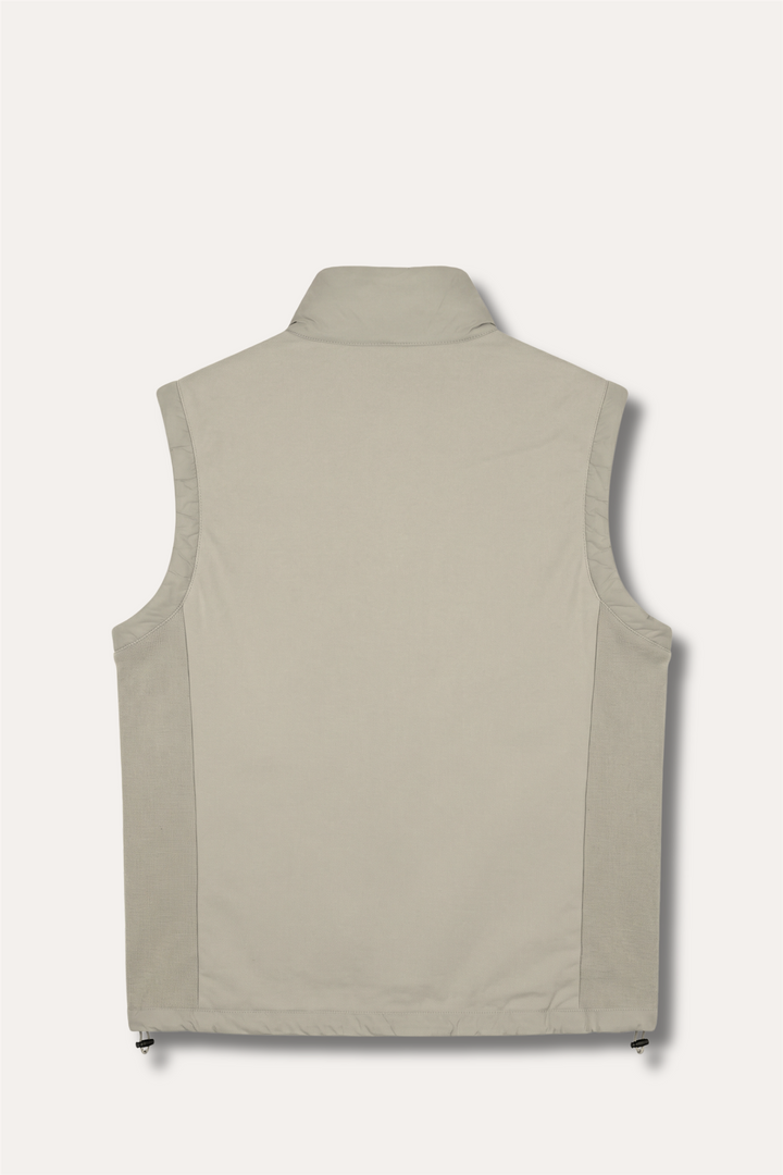 Vest With Knit Inserts Beige