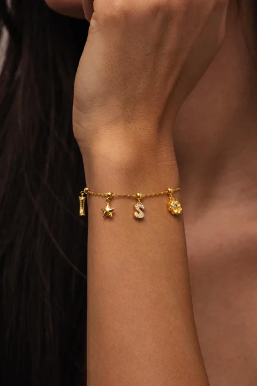 Charm bracelet gold -M/L