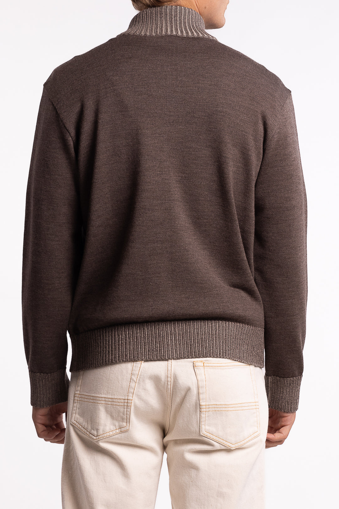 Shark Tag Soft Cool Touch Wool Full Zip Brown