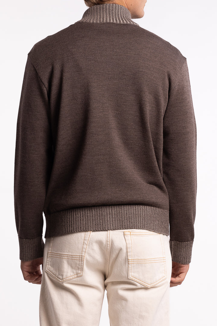 Shark Tag Soft Cool Touch Wool Full Zip Brown