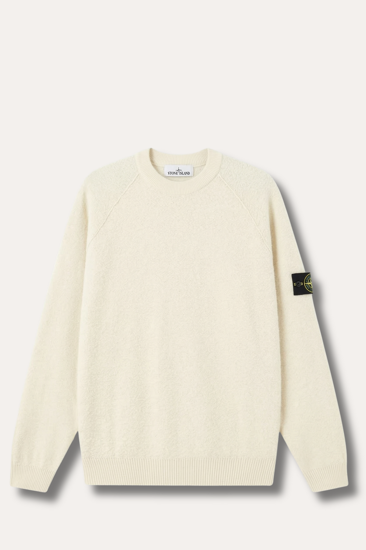 Loose-Fit Crewneck Jumper With Raglan Sleeves Off-White