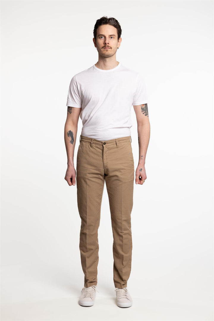 Bari Cotton/Linen Pant Dark Beige