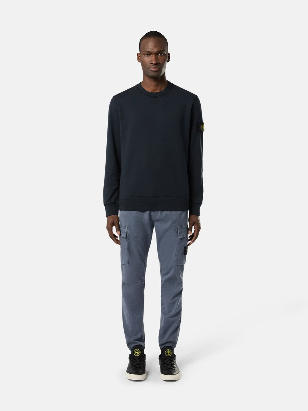 6100060 Organic Cotton Fleece Regular-fit Crewneck Navy Blue