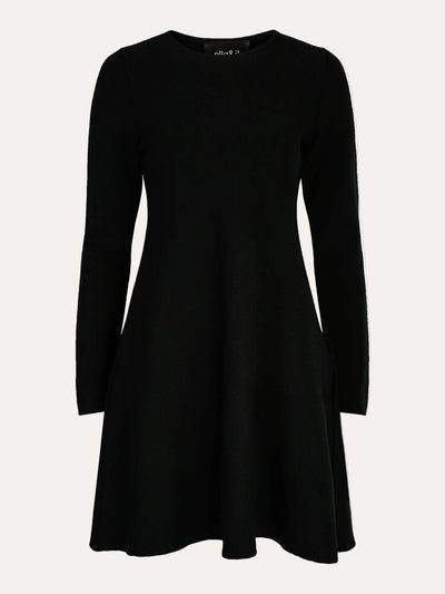 Cecilie Merino Dress Black - packshot