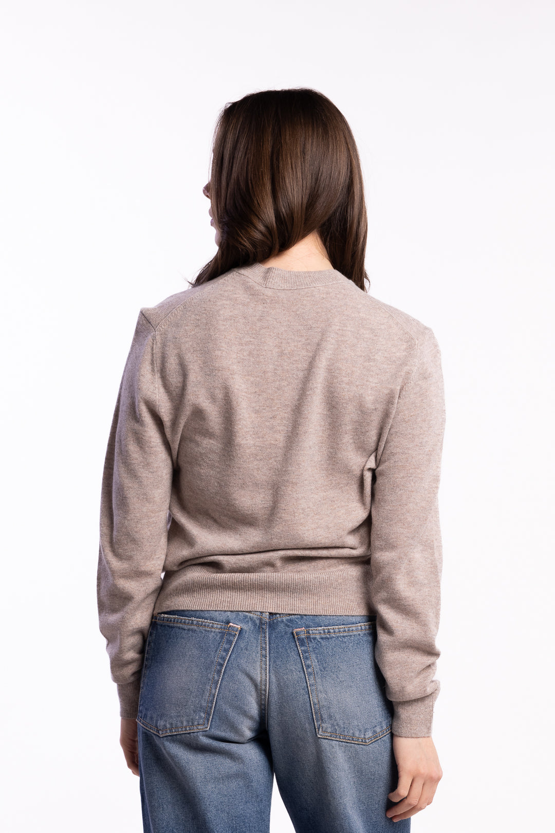 Crewneck Jumper Yak Wool- Greige Melange