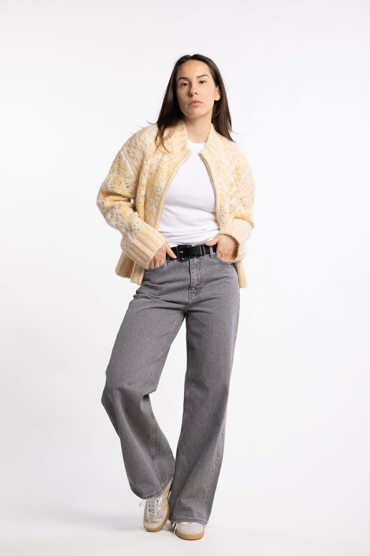 Briana Zip Knit - Light Yellow