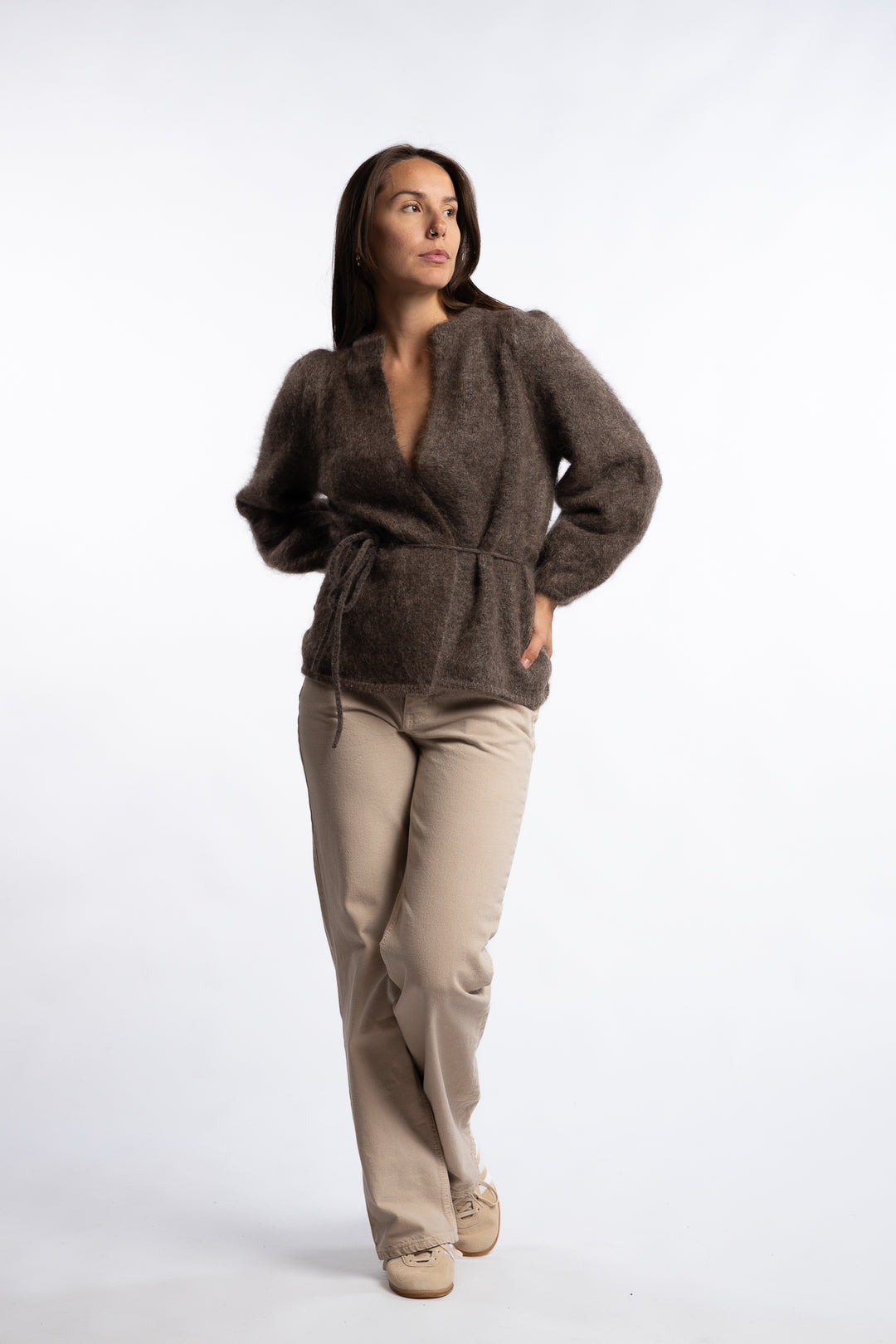 Fredrikke Chunky Cardigan- Brown