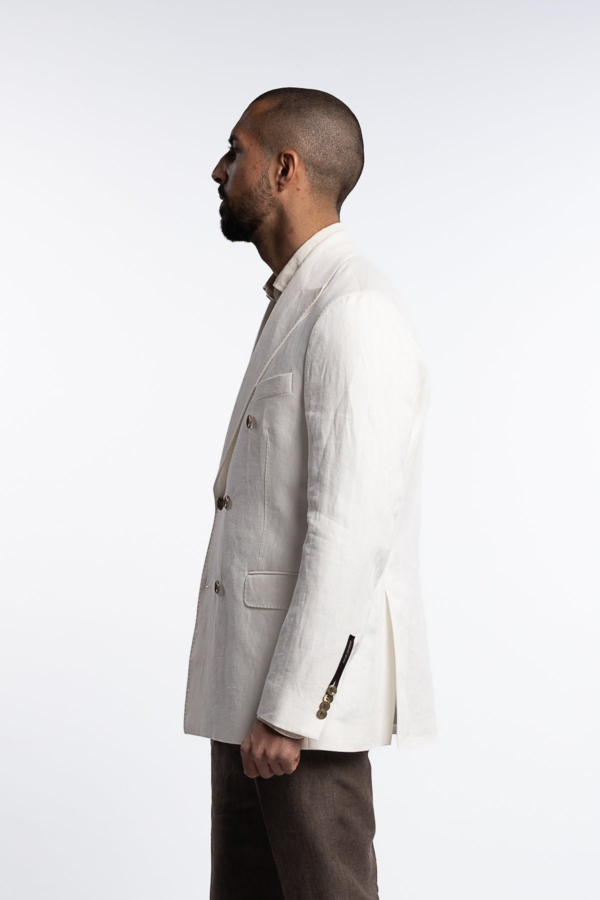 Farris Regular Fit Double Breasted Linen Blazer