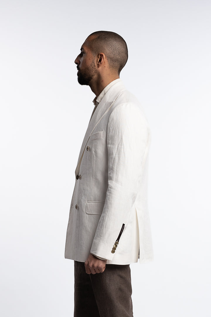 Farris Regular Fit Double Breasted Linen Blazer