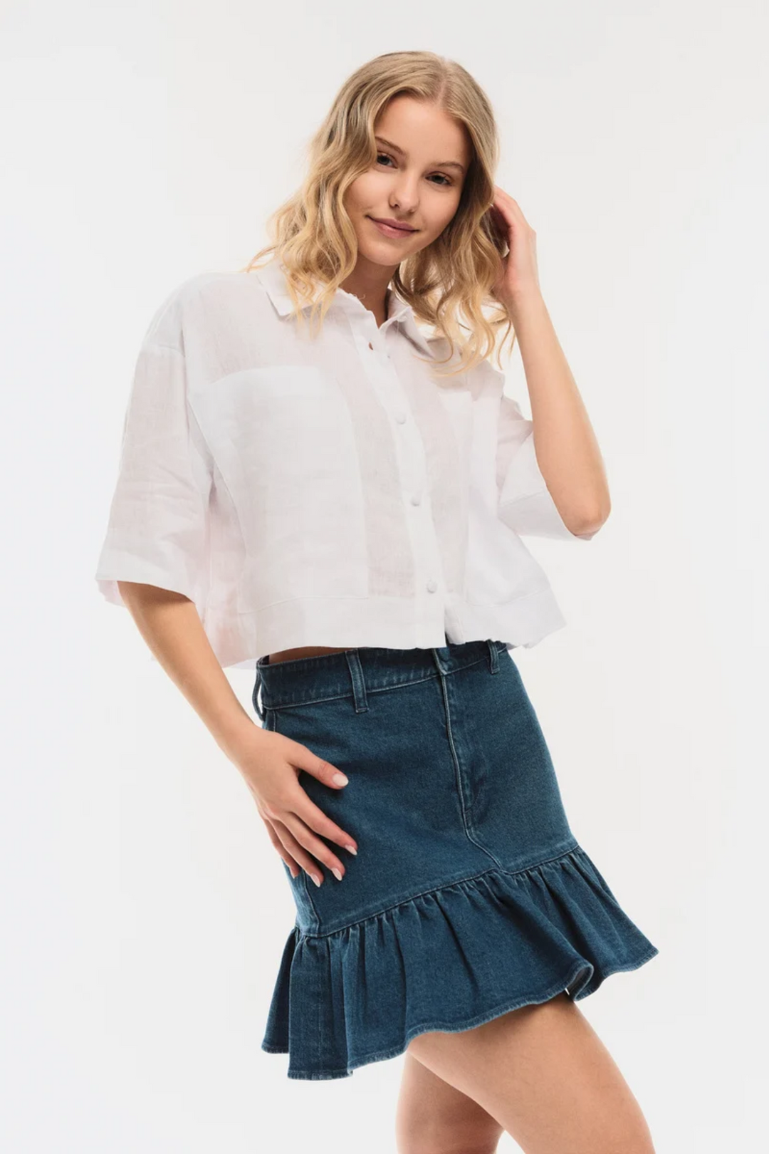 Kajsa Denim Skirt- Denim Medium Wash
