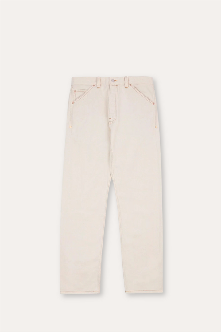 12.7oz Selvedge Denim Contrast Stitch Five-Pocket Jeans Ecru