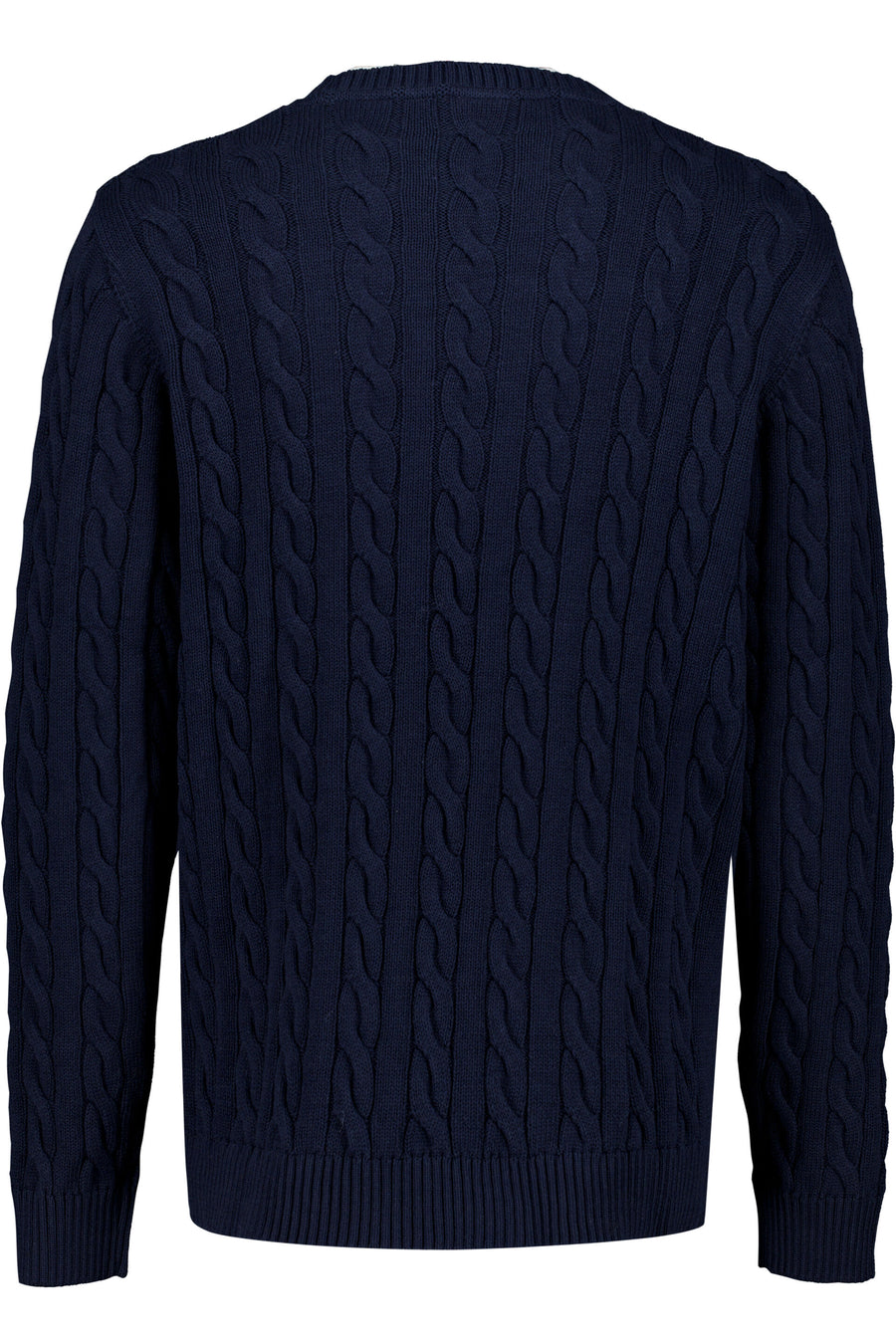 Cabel Knit Sweater Navy - packshot bakfra