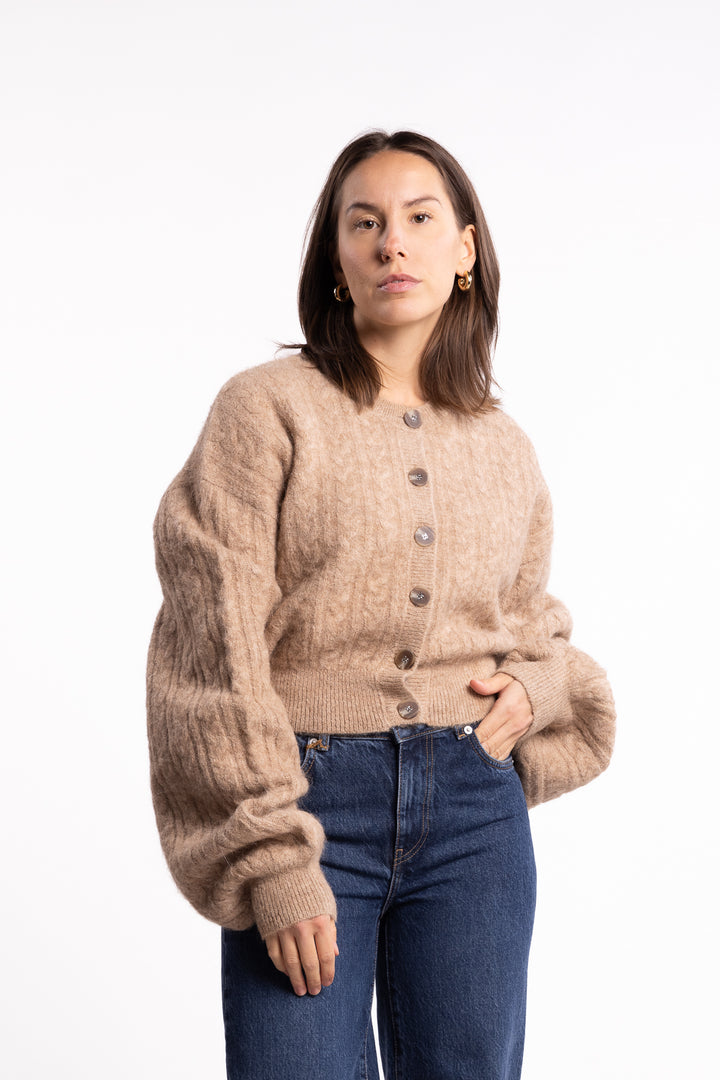 Merano Cardigan- Beige Melange