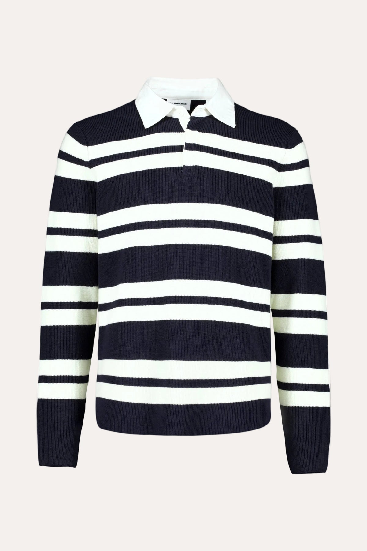 Knit Striped L/S Rugby Shirt Navy - packshot forfra