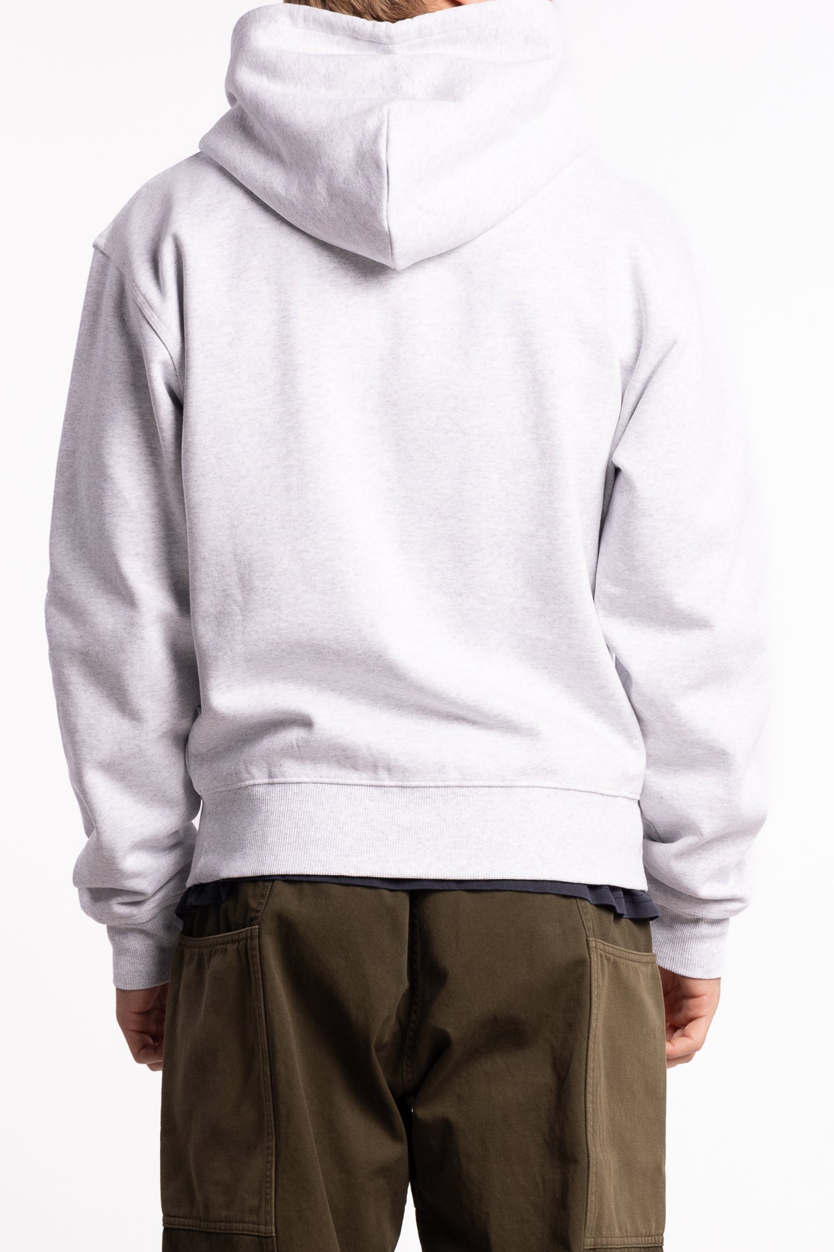 One Point Zip Hooded Sweatshirt Heather Ash