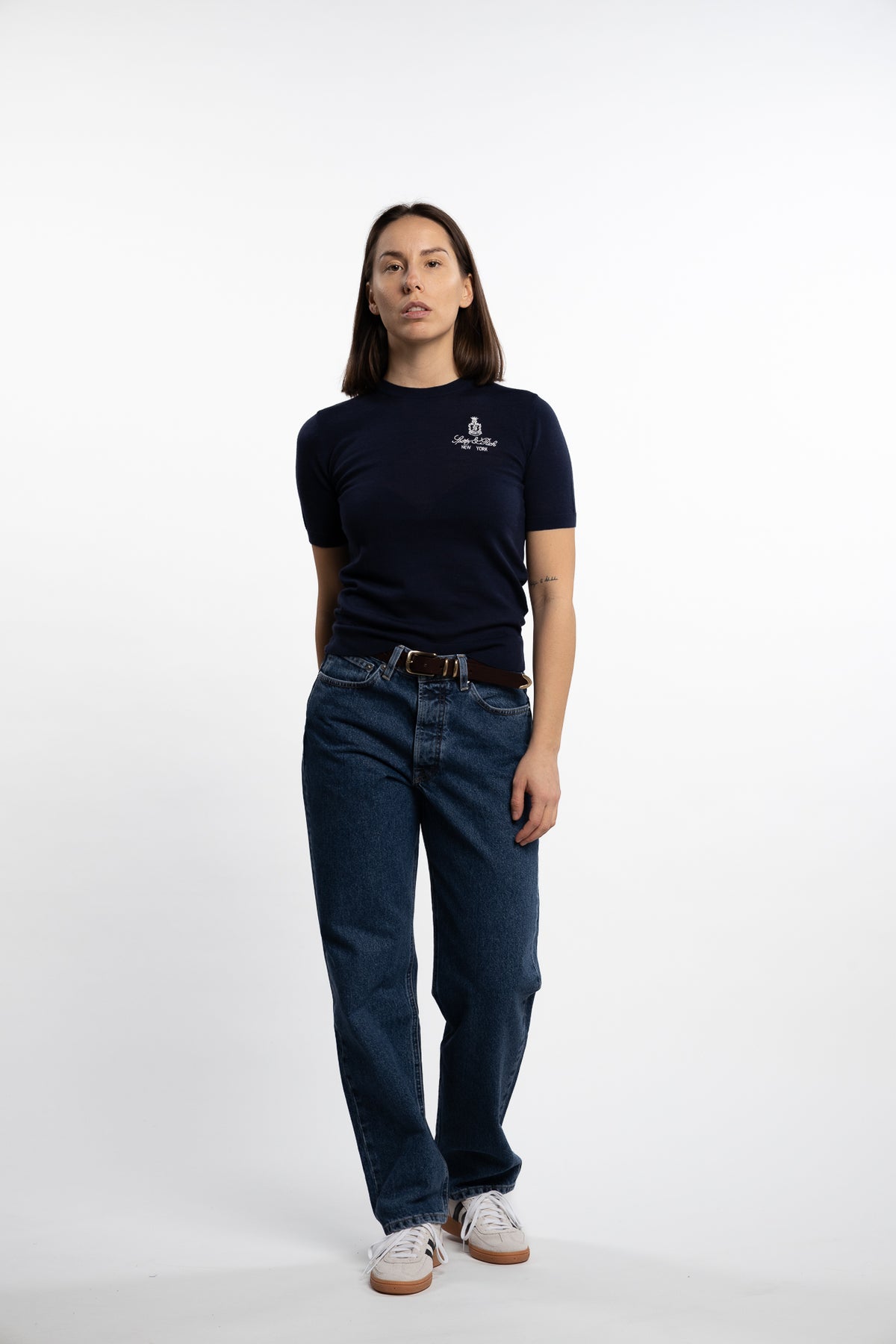 Vendome SS Merino Sweater- Navy