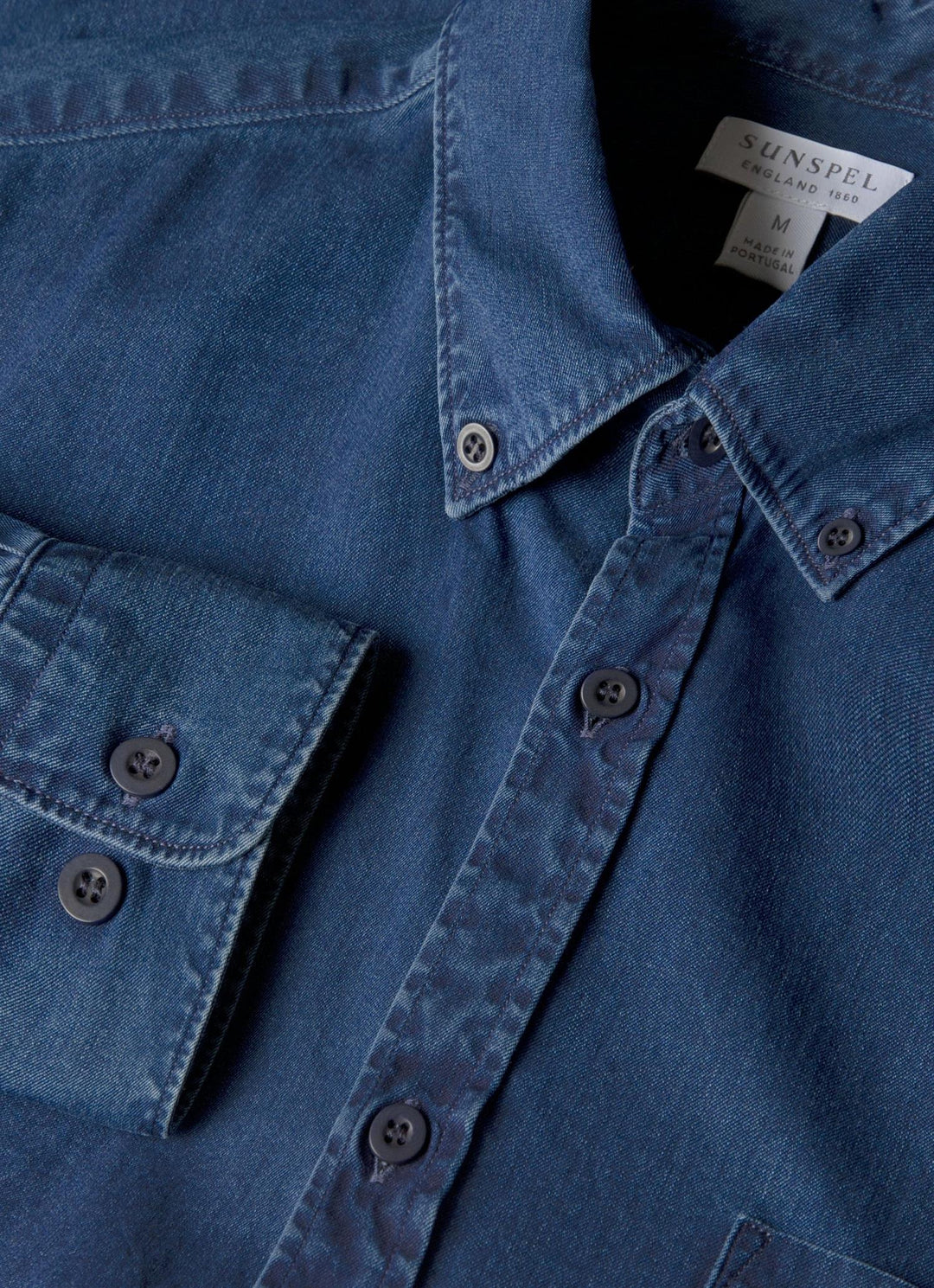 Button Down Twill Shirt Indigo