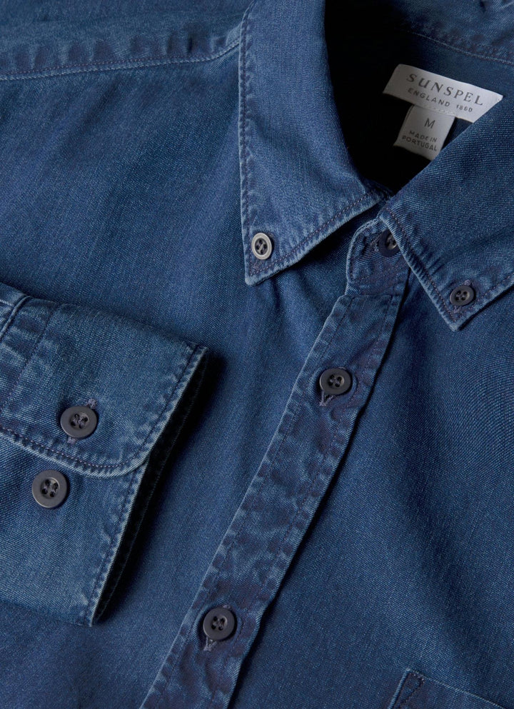 Button Down Twill Shirt Indigo