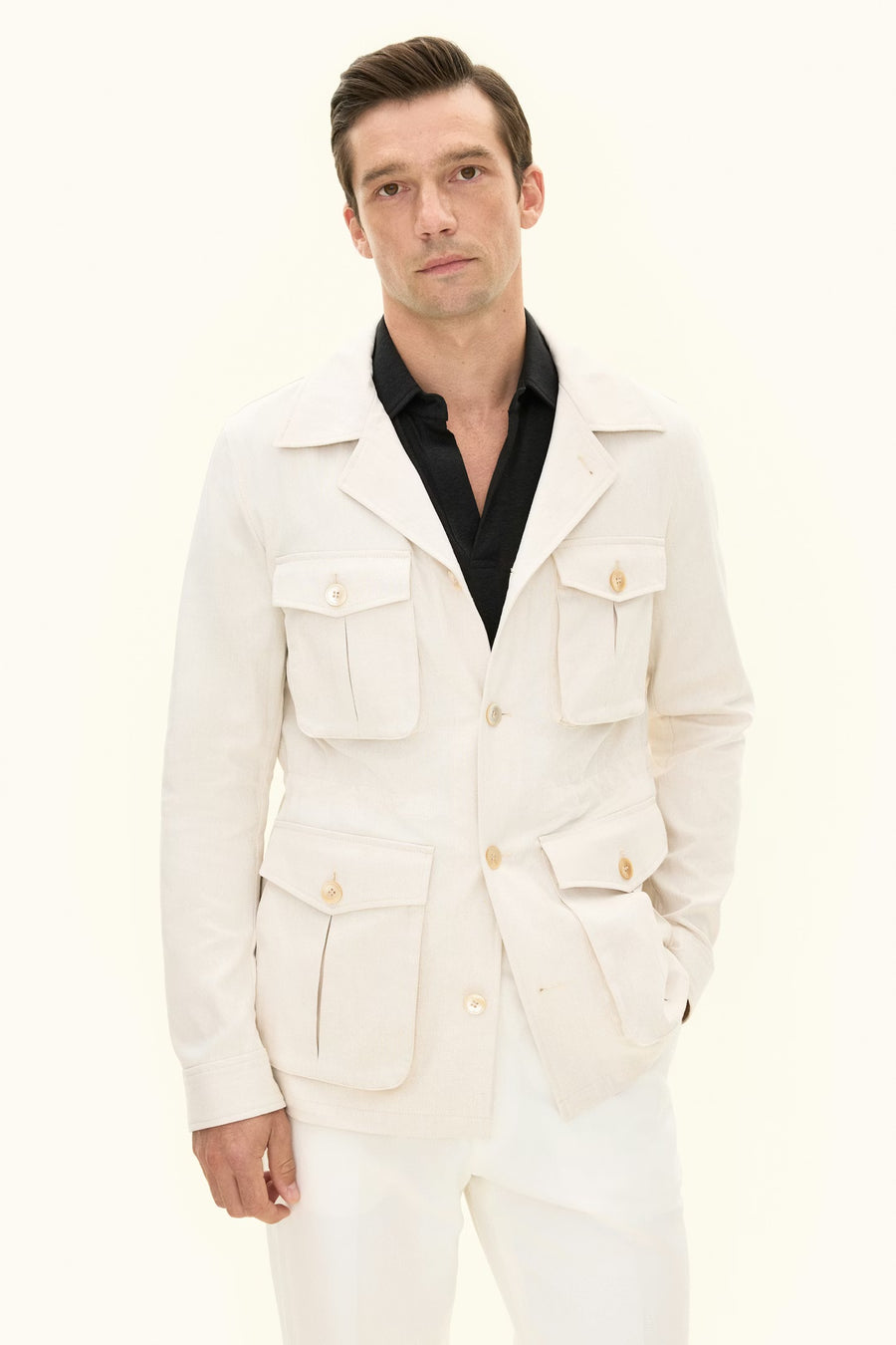 Sirolo Cotton Shirt Jacket White Sand