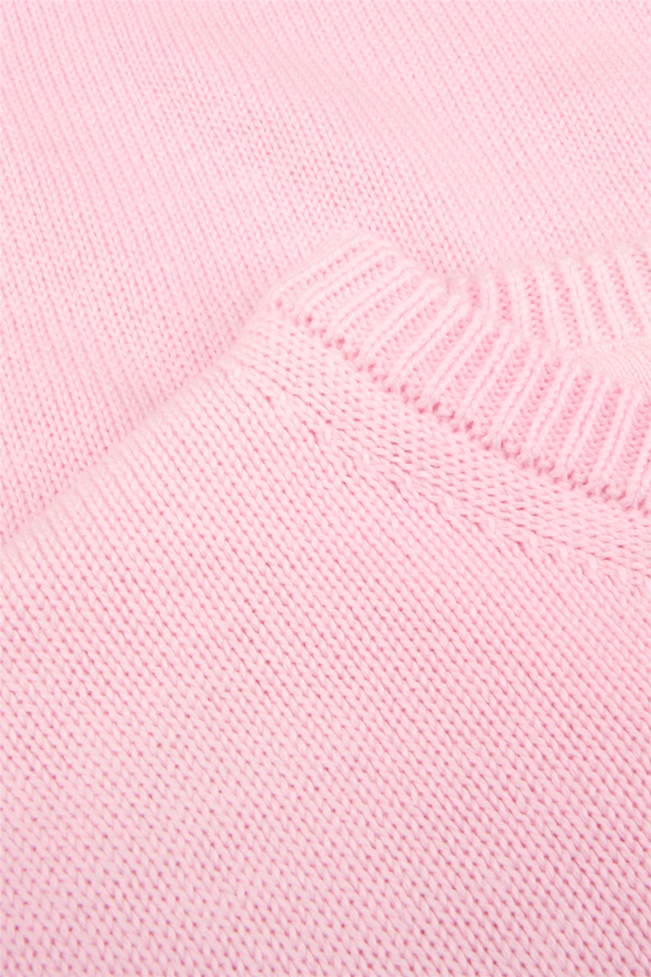 Sweater Knitted Crew Neck Organic Cotton Light Pink