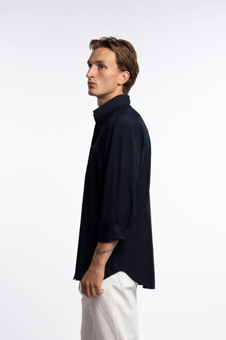 Active Stretch Shirt No Collar Navy