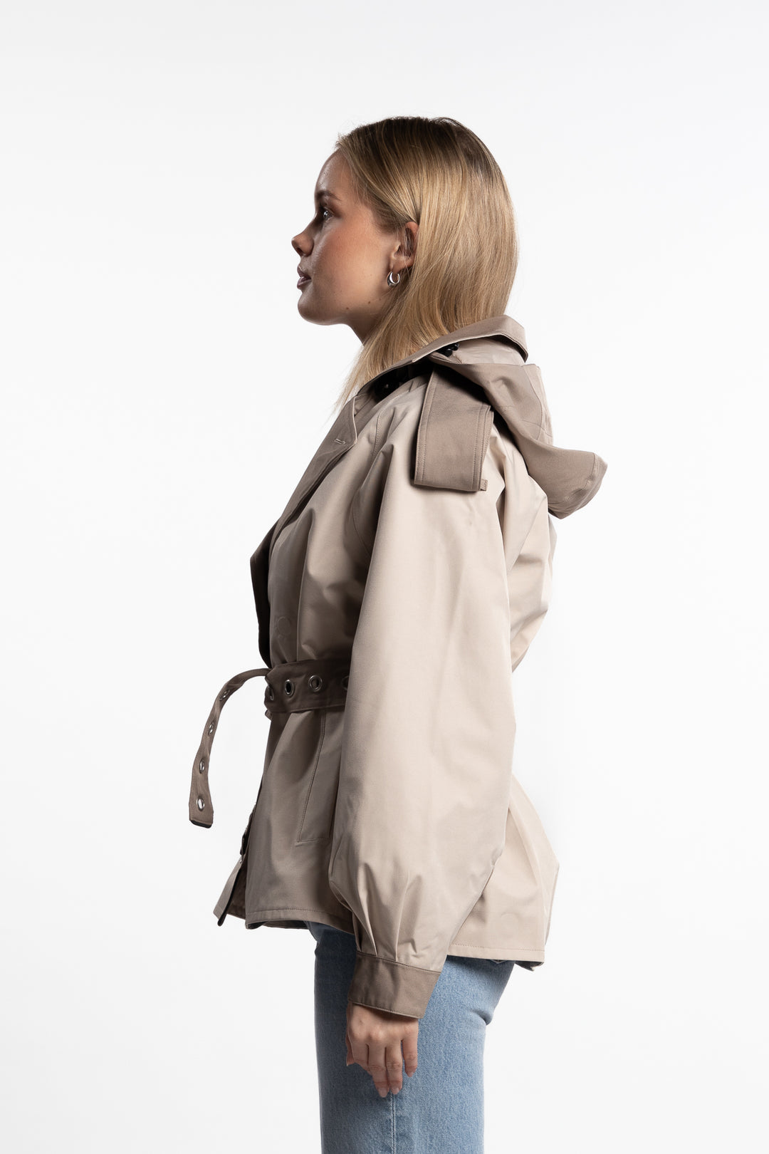 Duskregn Short Trench Coat- Sand