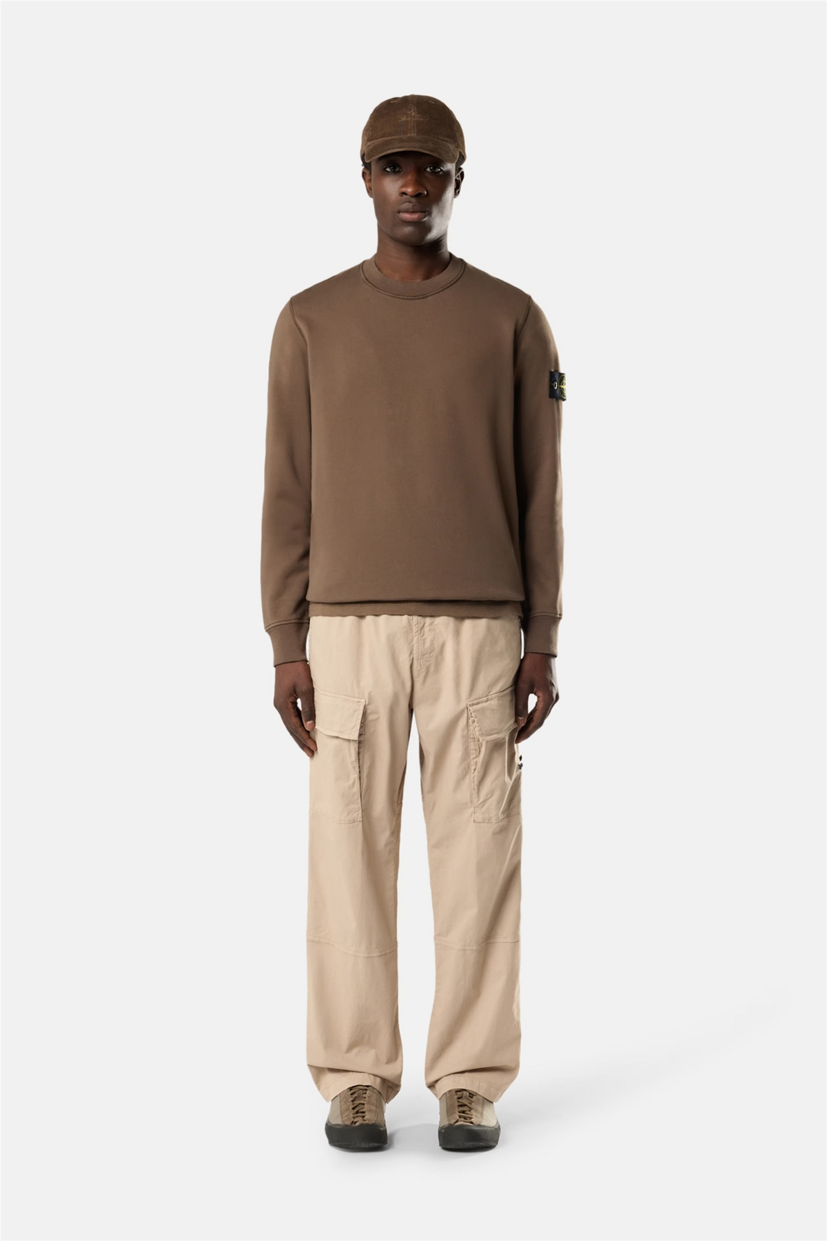 6100060 Organic Cotton Fleece Regular-fit Crewneck Brown