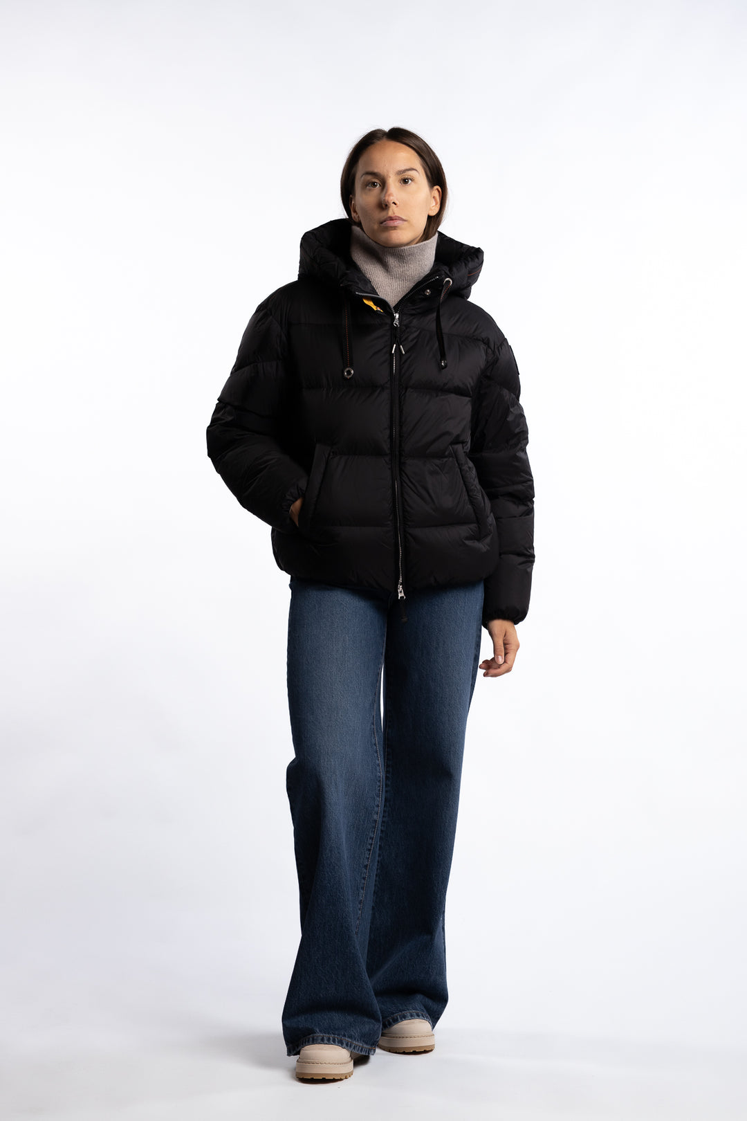 Tilly Hooded Down Jacket- Black