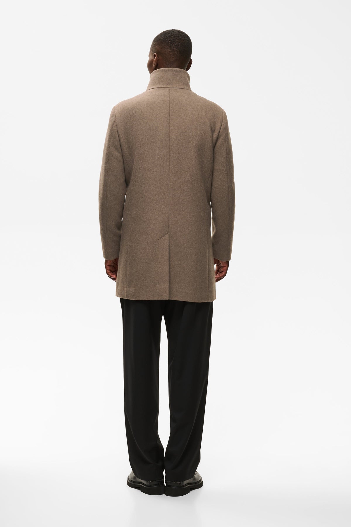 Harvey Classic Wool Coat Walnut