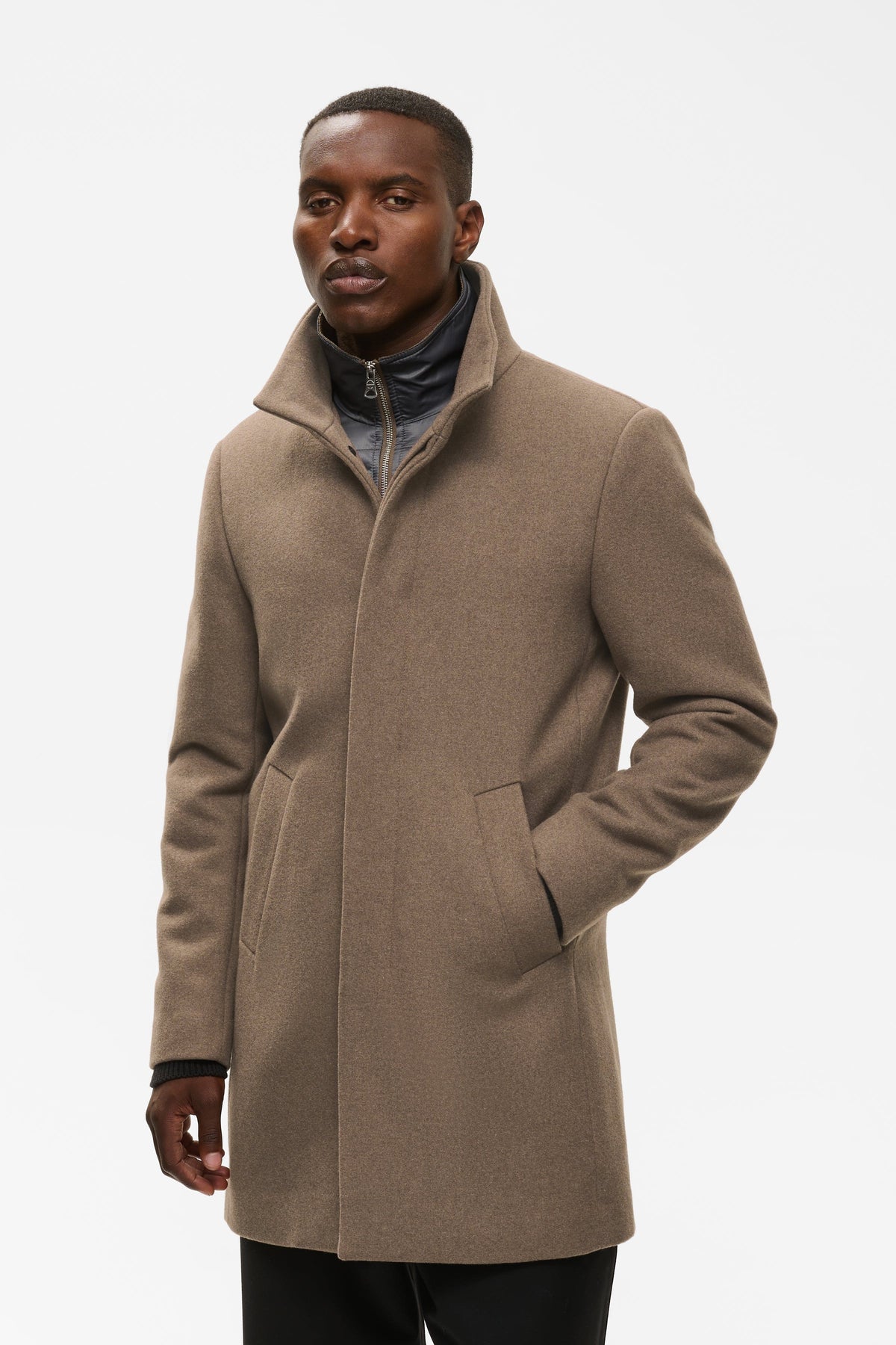 Harvey Classic Wool Coat Walnut