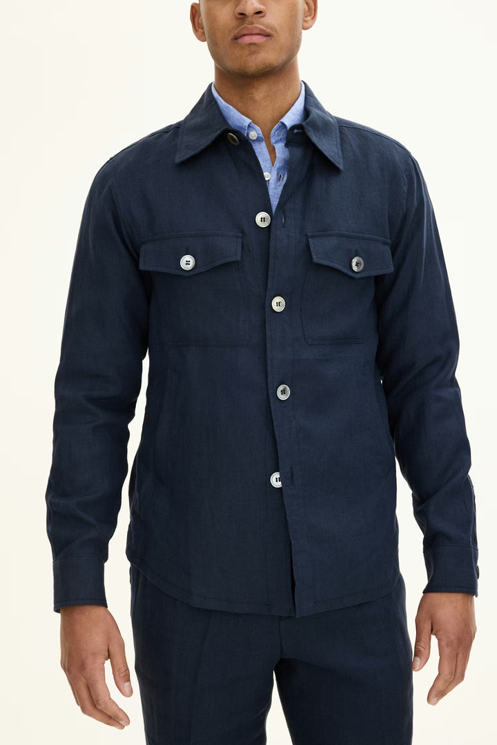 Maverick Linen Jacket Navy