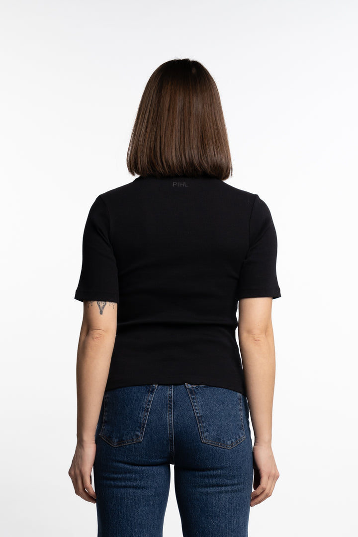 Pippa Rib Tee- Black