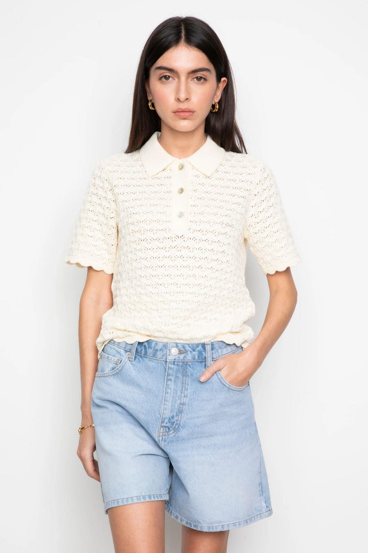 Gwen Knit Tee - Cream