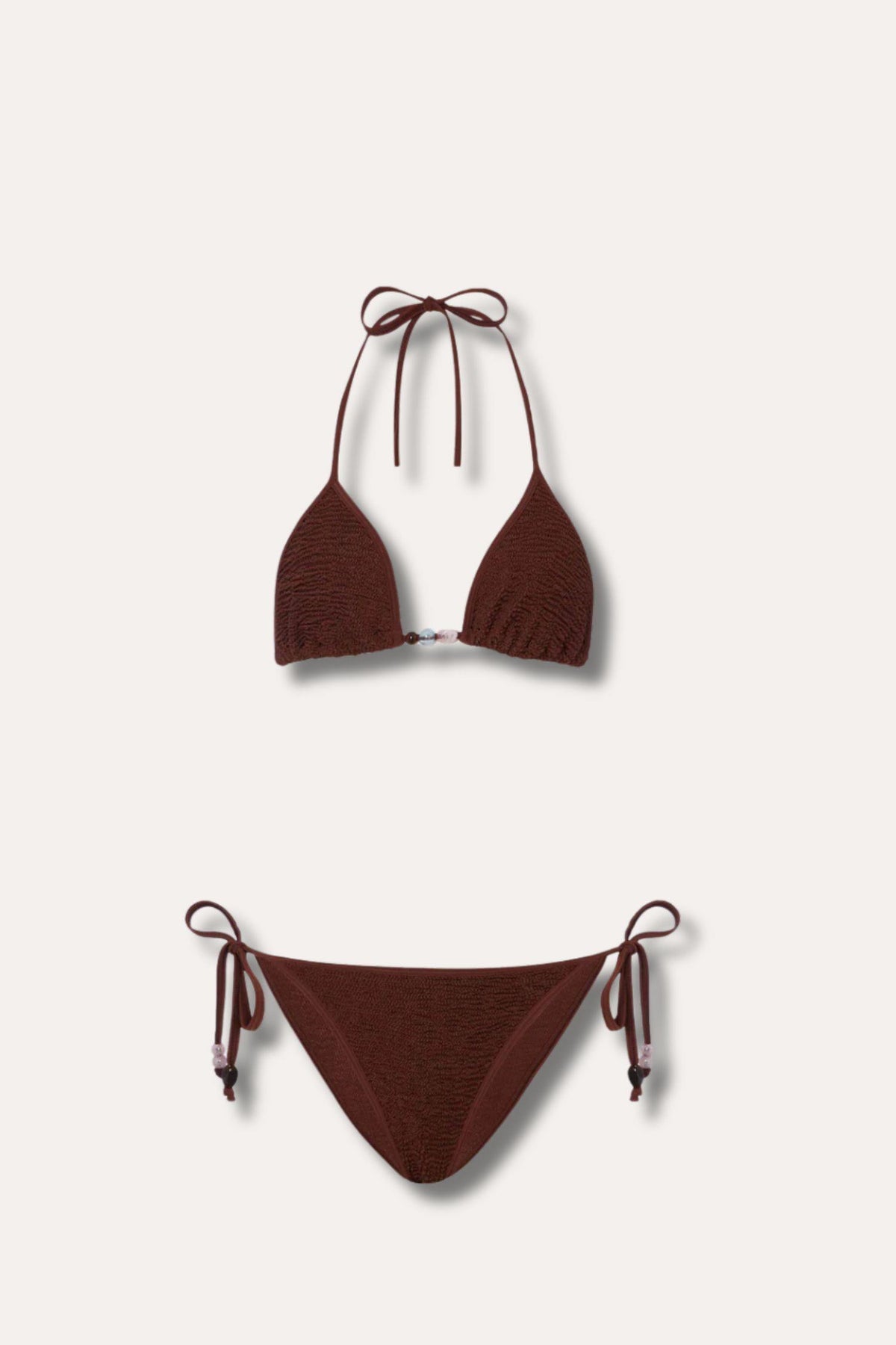 Gina Beaded Bikini- Metallic Chocolate