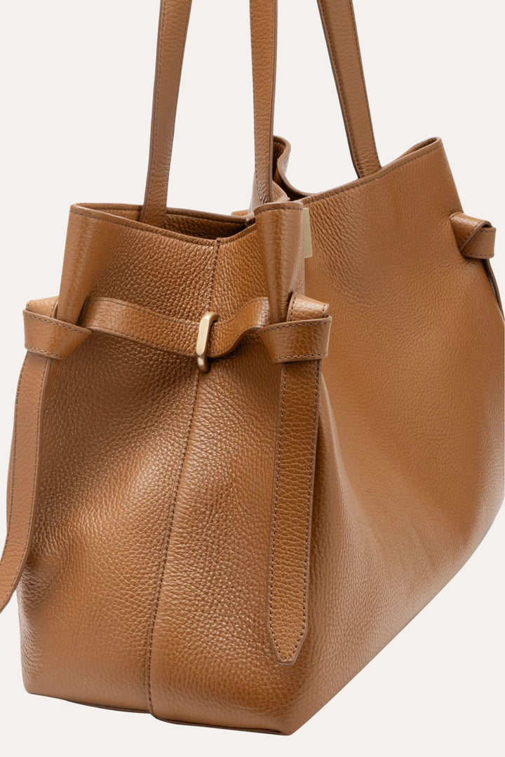 Gyoza Tote- Hazel Pebble Grain Leather