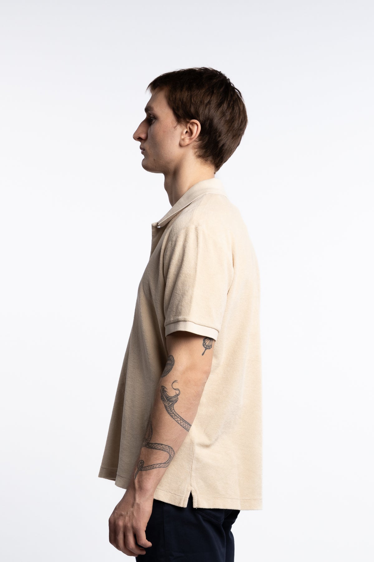 Terrycloth Cotton Polo Beige