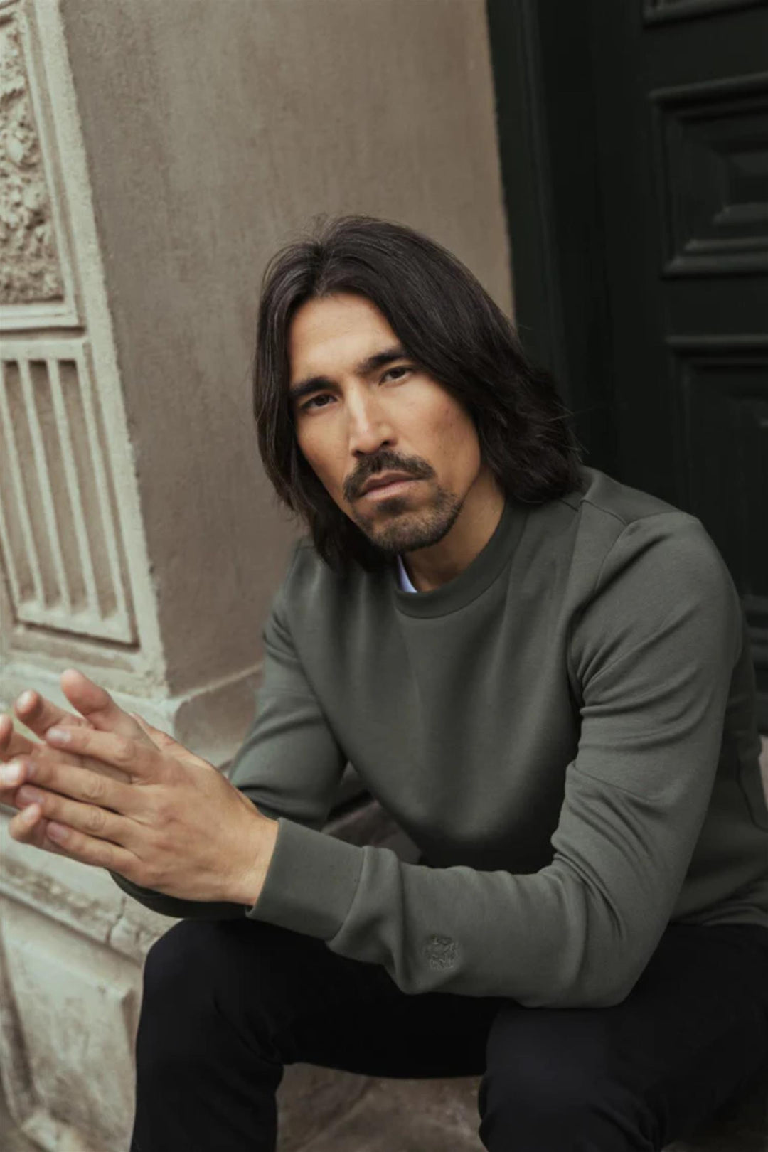 Abel Crew Neck Sweat Dk Army Green