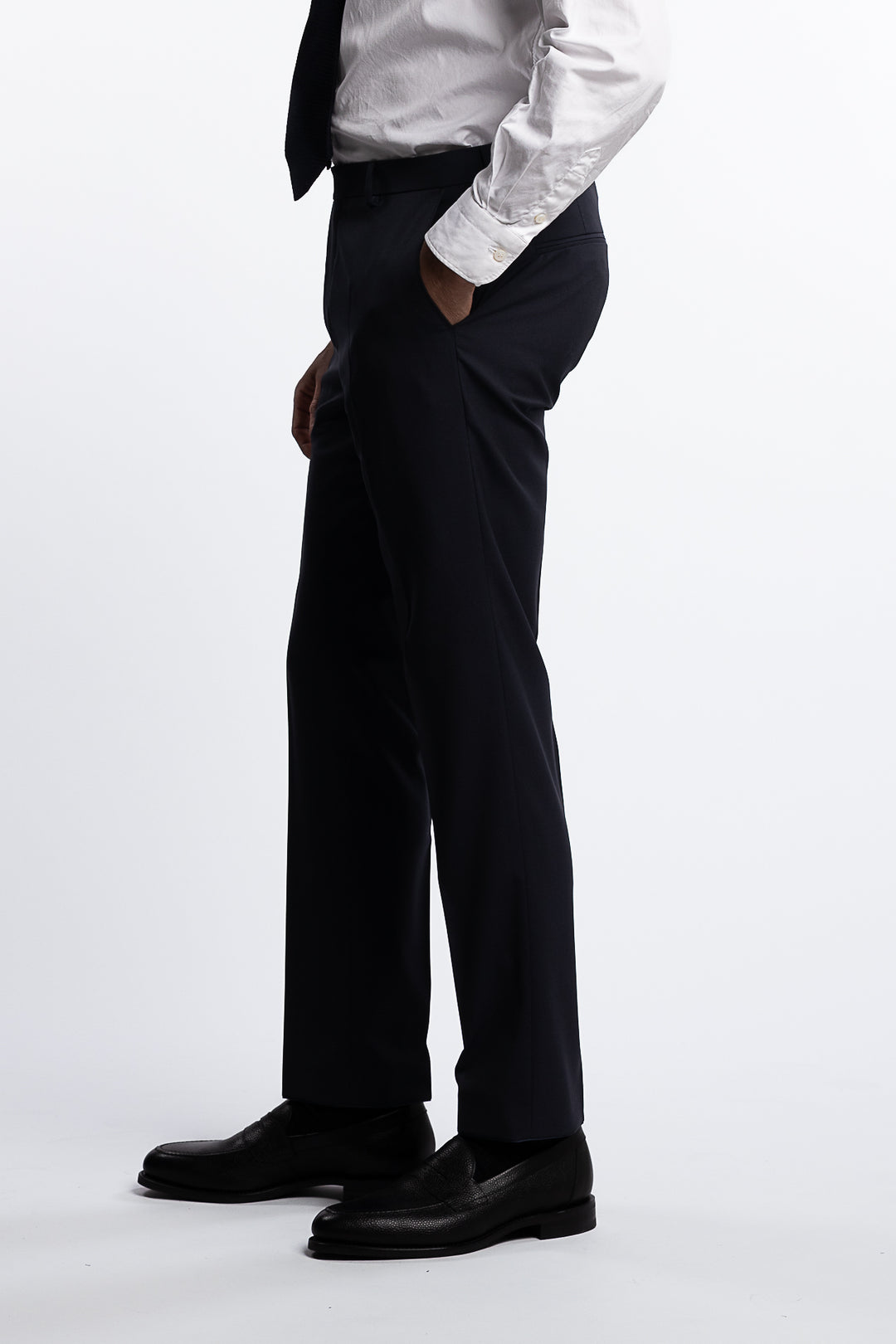 Denz Slim Fit Wool Trousers Dark Navy