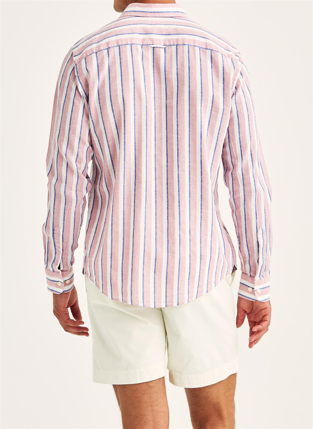 Douglas Classic Fit Linen Shirt Mix Stripe Pink