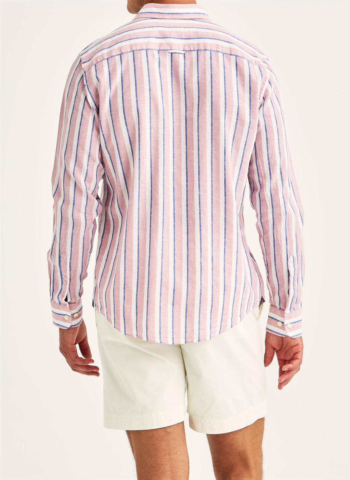 Douglas Classic Fit Linen Shirt Mix Stripe Pink