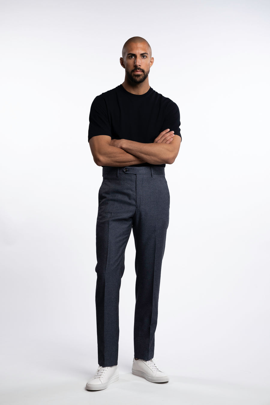 Vulcano Virgin Wool/Cotton Chinos Blue