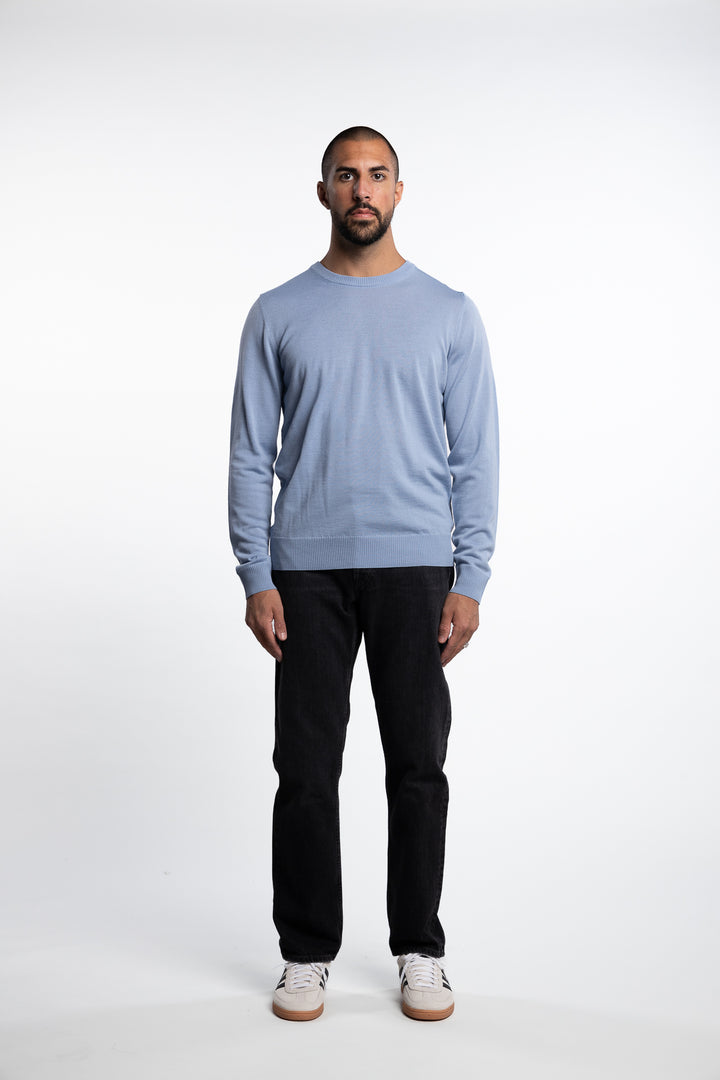 Keane Light Merino Crew Neck Rain Washed