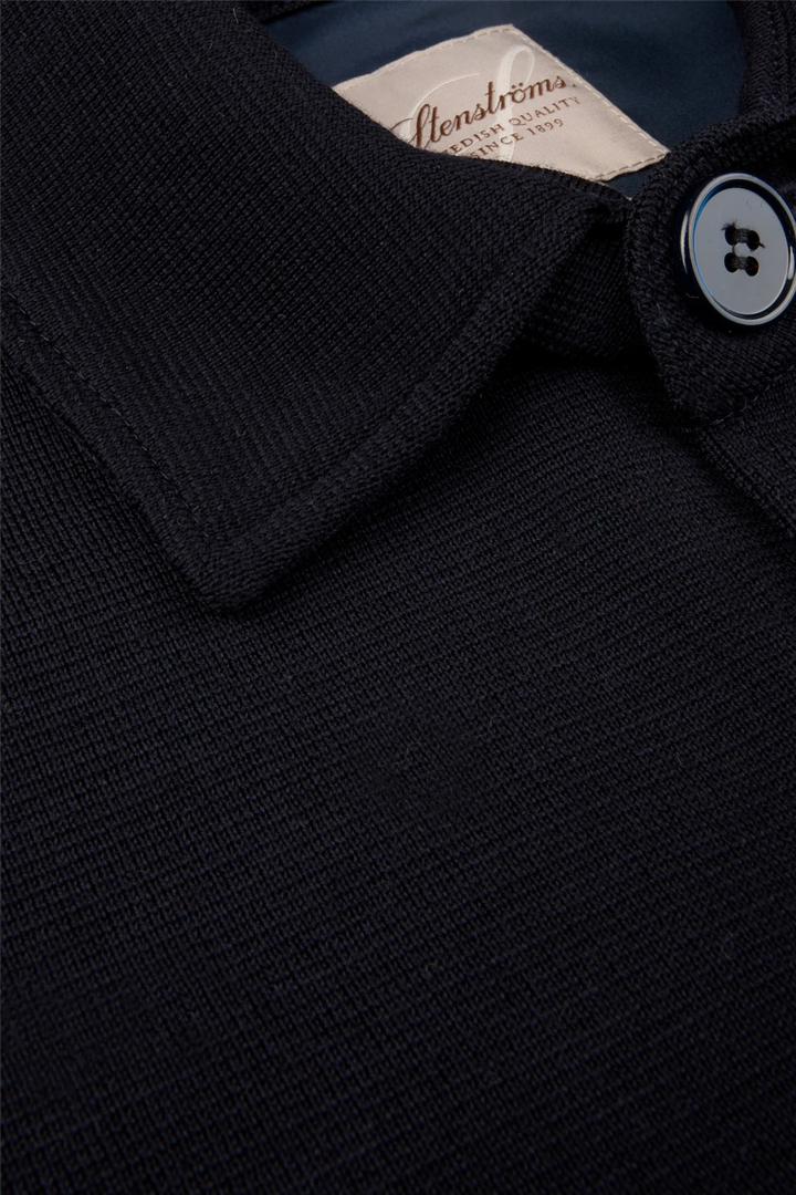 Knitted Merino Wool Overshirt Navy