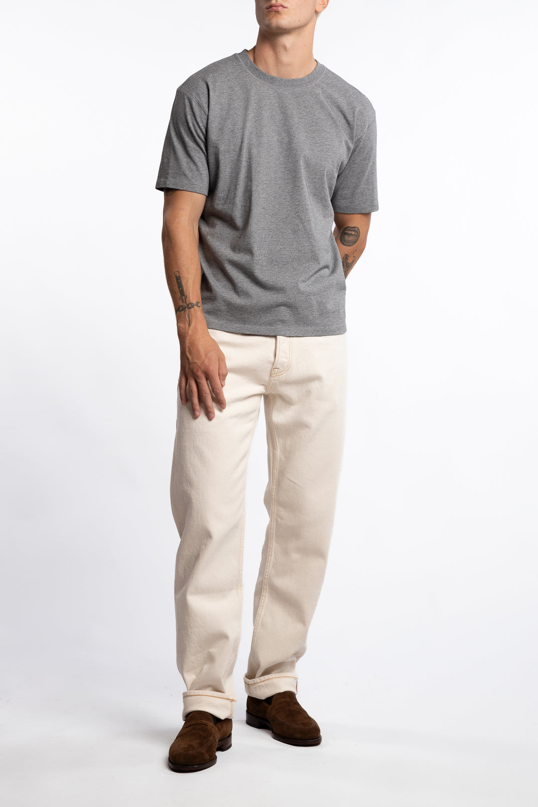 Short Sleeve Hiking T-Shirt Grey Melange