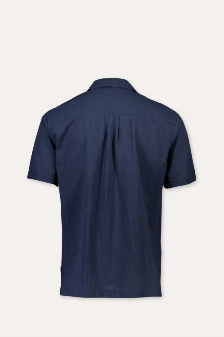 Seersucker Shirt S/S Navy
