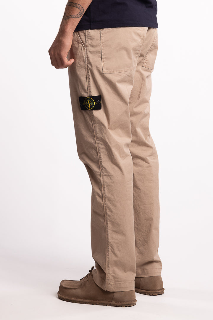 3100034 Stretch Organic Broken Twill Cotton 'OLD' Effect Beige