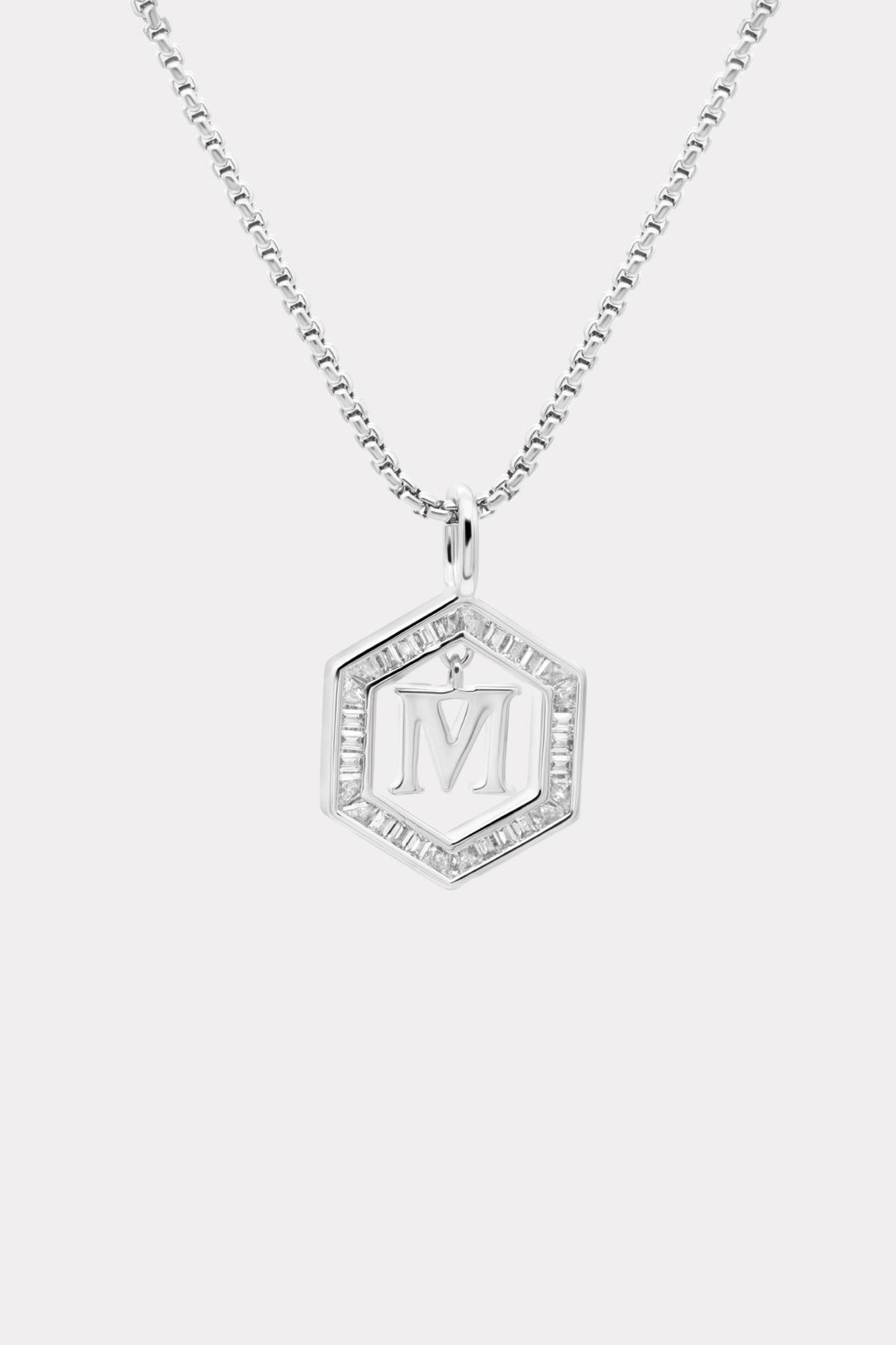 Floating Letter Necklace - Silver