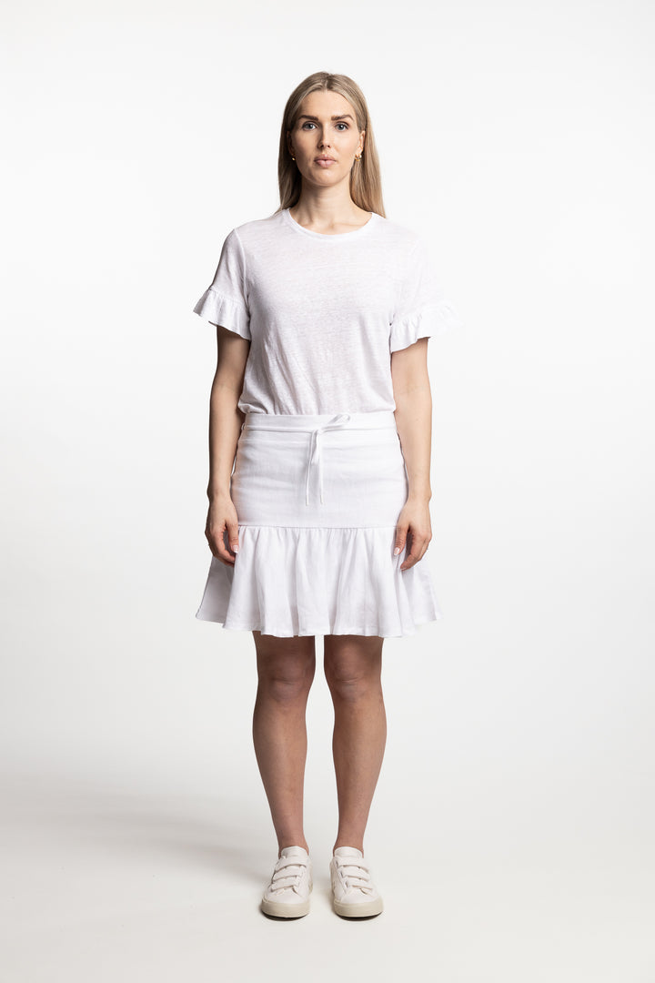 Villie Linen Skirt- White